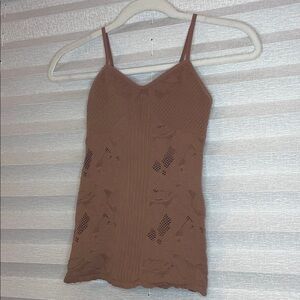 Alya Brown Lace Camisole Top